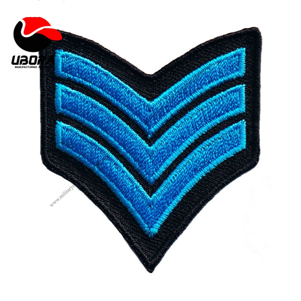 Custom Made Chevron Stripes Patch - Teal color Badge Embroidered Patch supplier